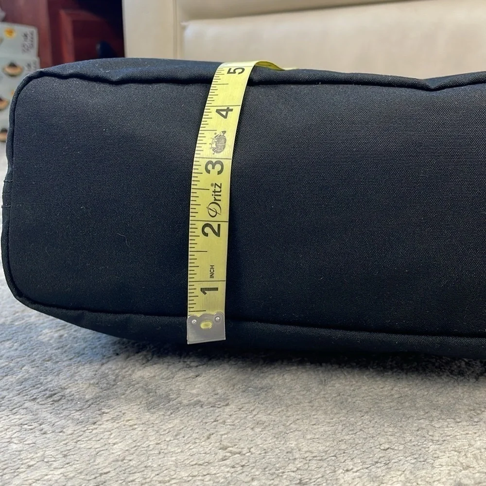 Kate Spade Barrow Street Tote Bag Bow Accent Zip Top Black White Classic